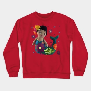 Mexican mermaid rag doll muñeca lele original maria toy from queretaro mexico Crewneck Sweatshirt